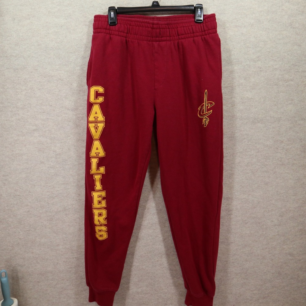 Ultra Game Cleveland Cavaliers Joggers M NBA Wine Red Fleece Missing Drawstring